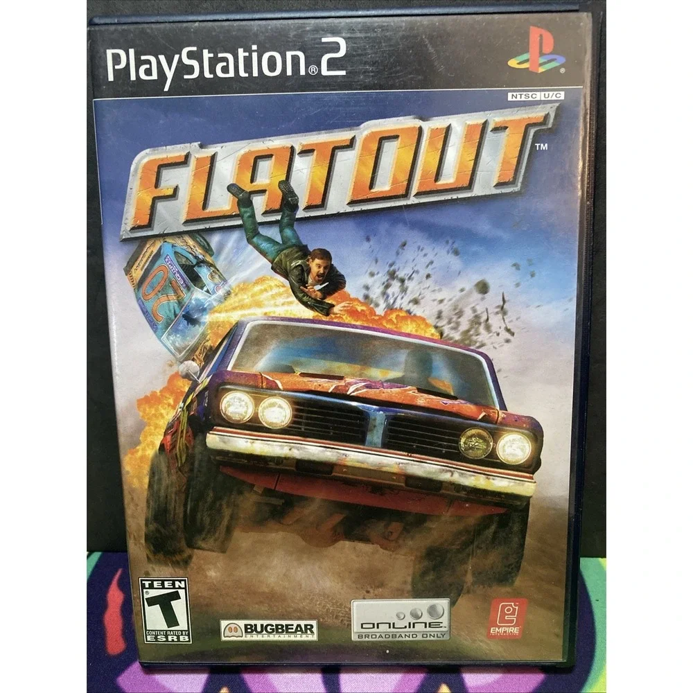 FlatOut (Sony PlayStation 2, 2005) PS2 CIB Complete w/ Manual Flat Out Authentic